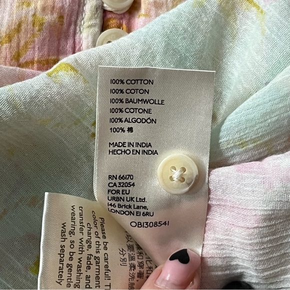 Anthroplogie X Pilcro Tavi Pink Pastel Floral Lightweight Blouse Small - Picture 16 of 16